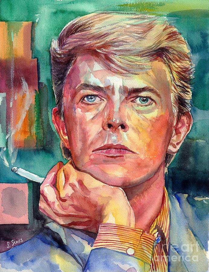 David Bowie Painting - David Bowie Portrait #1 by Suzann Sines