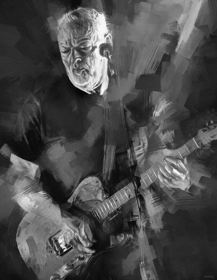 David Gilmour Pink Floyd Musician #1 Mixed Media by Mal Bray
