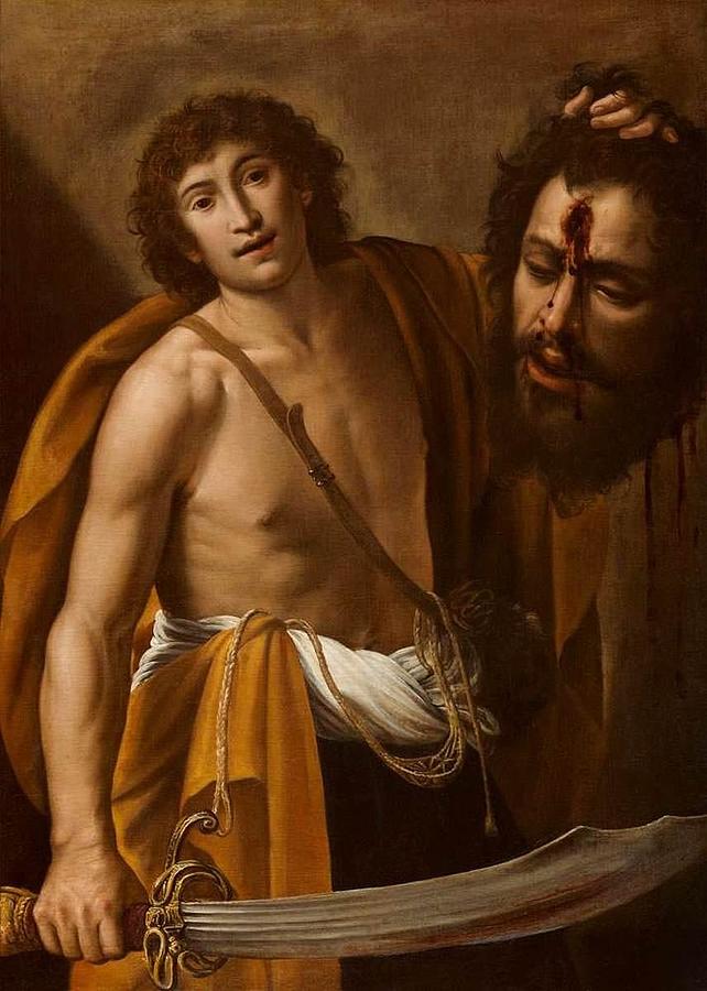 David Holding Goliath's Head Painting by Giuseppe Vermiglio