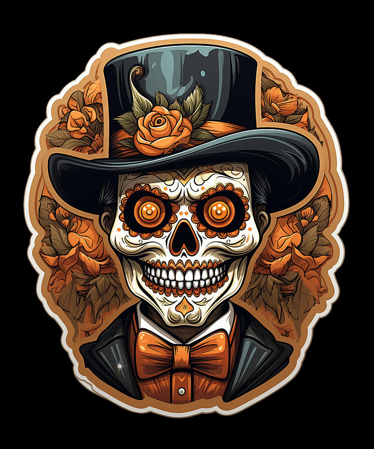 Flower Digital Art - Day Of The Dead I Sugar Skull I Dia De Los Muertos #1 by Maximus Designs