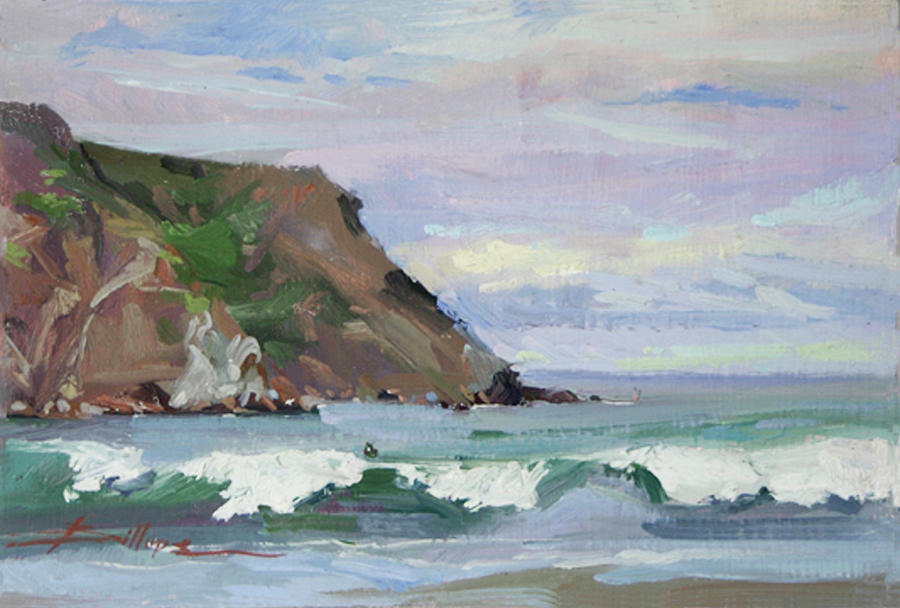 Days End Shark Harbor #2 Painting by Elizabeth - Betty Jean Billups