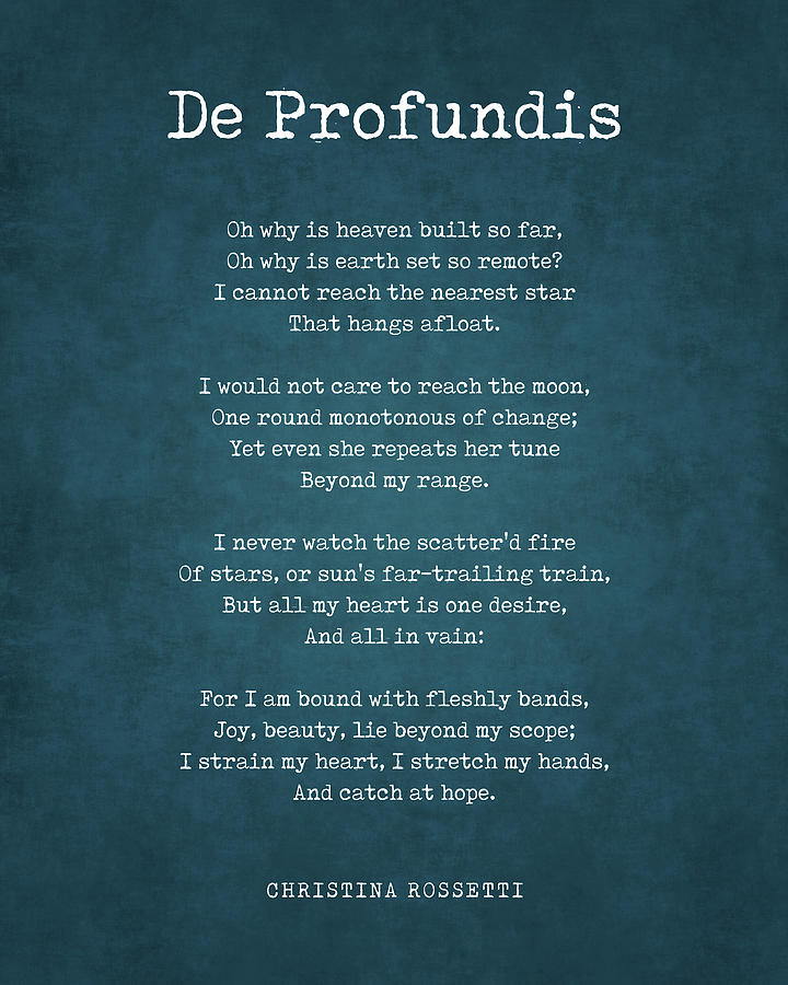 De Profundis - Christina Rossetti Poem - Literature - Typewriter Print 1 Digital Art