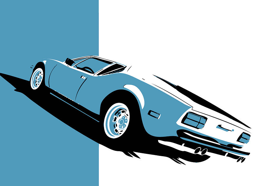 De Tomaso Pantera - Classic Italian American Sports Car #1 Digital Art by Thespeedart De Tomaso Pantera - Classic Italian American Sports Car #1 Digital Art by Thespeedart