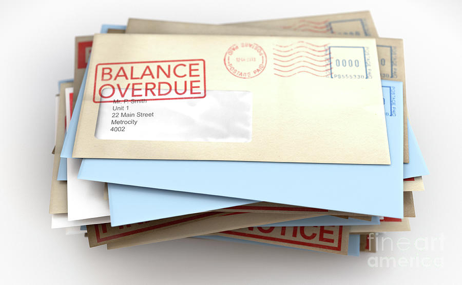 Debt Digital Art - Debt Envelope Stack #1 by Allan Swart
