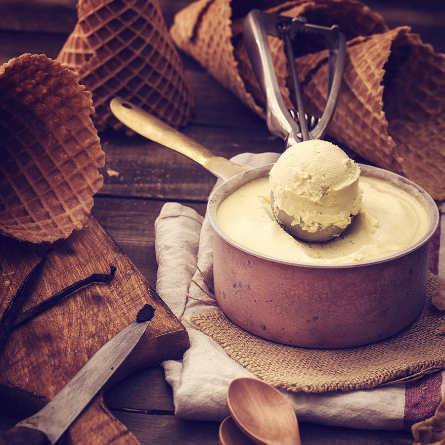 Delicious Homemade Vanilla Ice Cream #1 Photograph by GMVozd