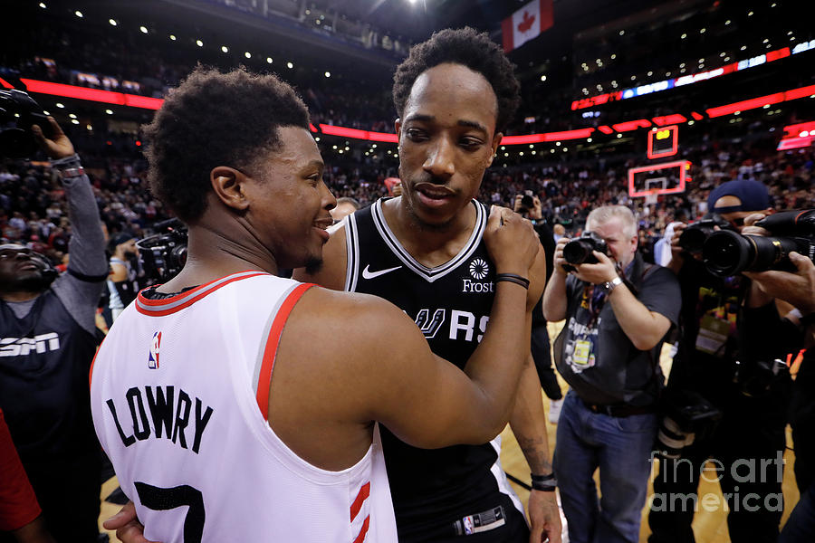 Demar Derozan and Kyle Lowry #1 Photograph by Mark Blinch