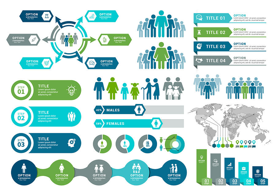 Demographics Infographic Elements #1 Drawing by Artvea