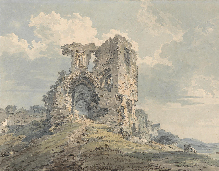 Thomas Girtin Painting - Denbigh Castle  #1 by Thomas Girtin