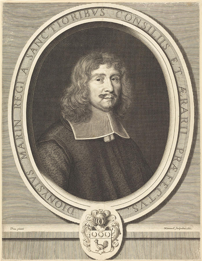 Denis Marin Drawing by Robert Nanteuil after Jean de Dieu - Pixels