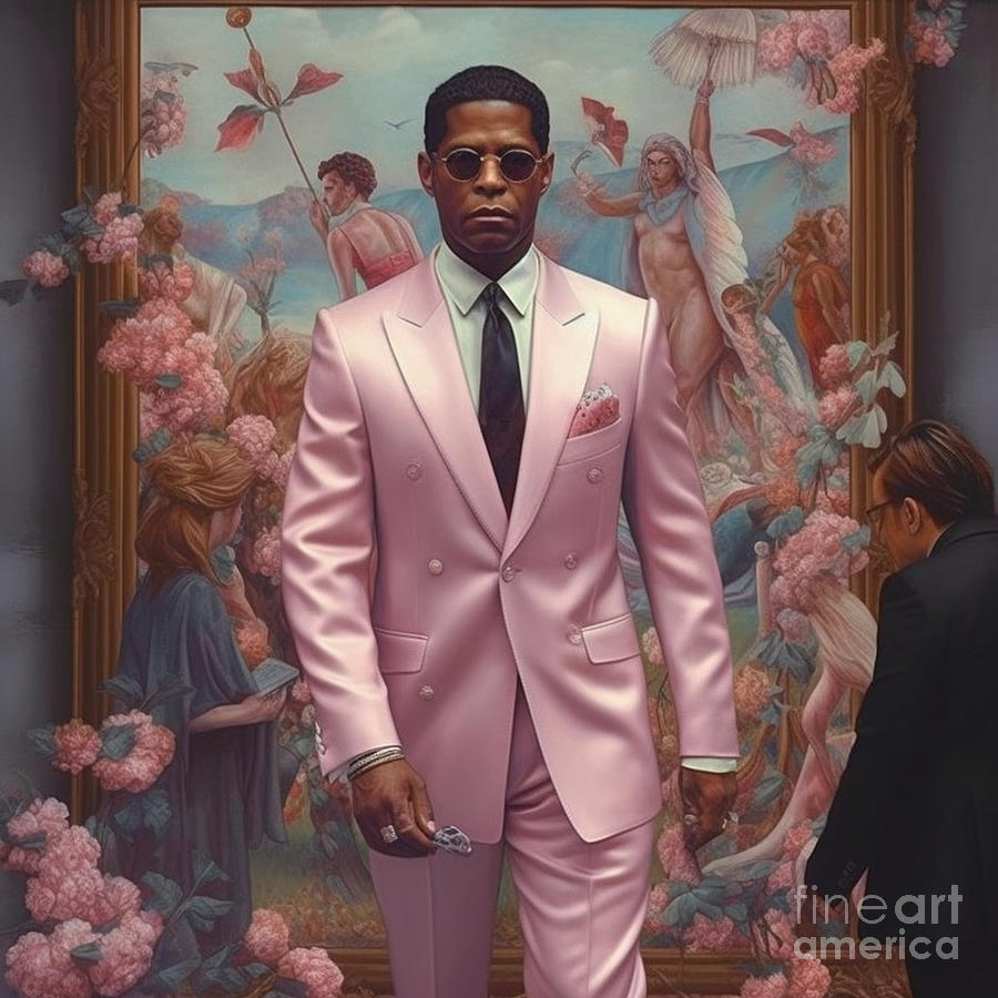 Fantasy Painting - Denzel  Washington  as  A  fashion  show  by  Gucci  by Asar Studios #1 by Celestial Images