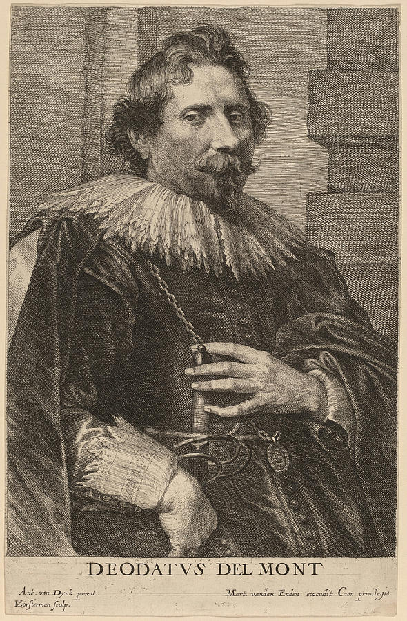 Deodat Delmont Drawing by Lucas Emil Vorsterman after Sir Anthony van