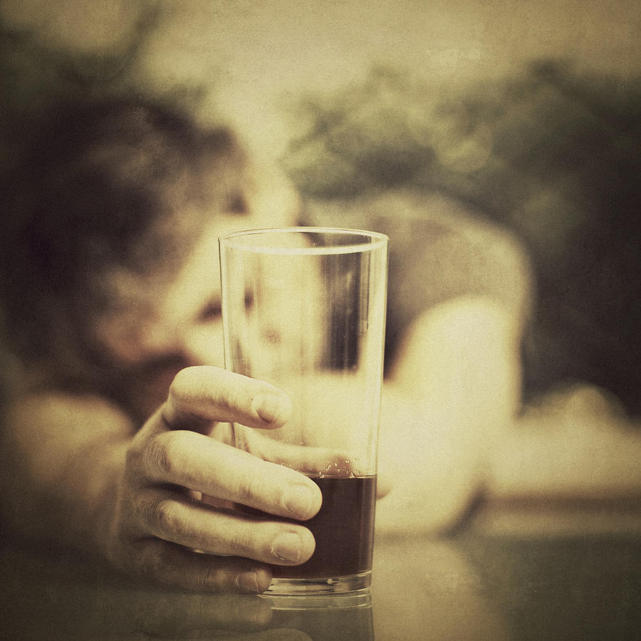 Depressed Man Drinking Alcohol #1 Photograph by Kaisersosa67