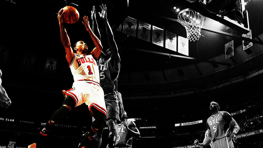 Derrick Rose  #2 Mixed Media by Brian Reaves