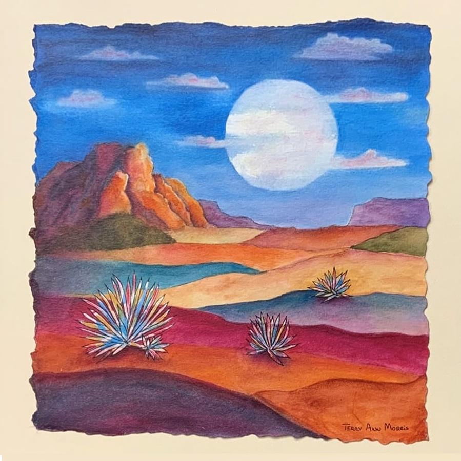 Desert Moon Mixed Media by Terry Ann Morris