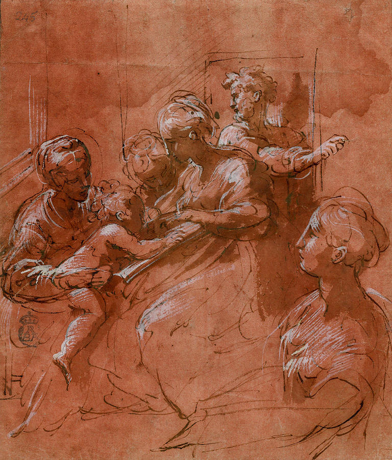 Parmigianino Painting - Desposorios m  sticos de santa Catalina   #1 by Parmigianino