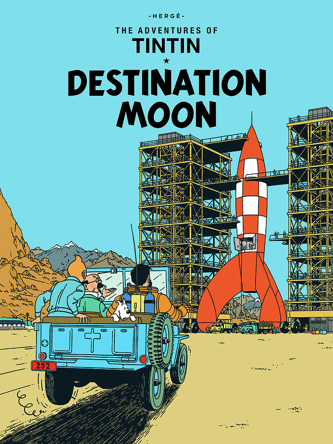 Space Drawing - Destination Moon #1 by Hegre