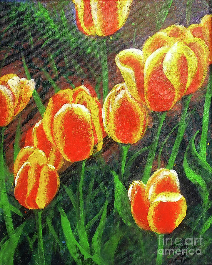 Determined Tulips #1 Painting by Ceilon Aspensen