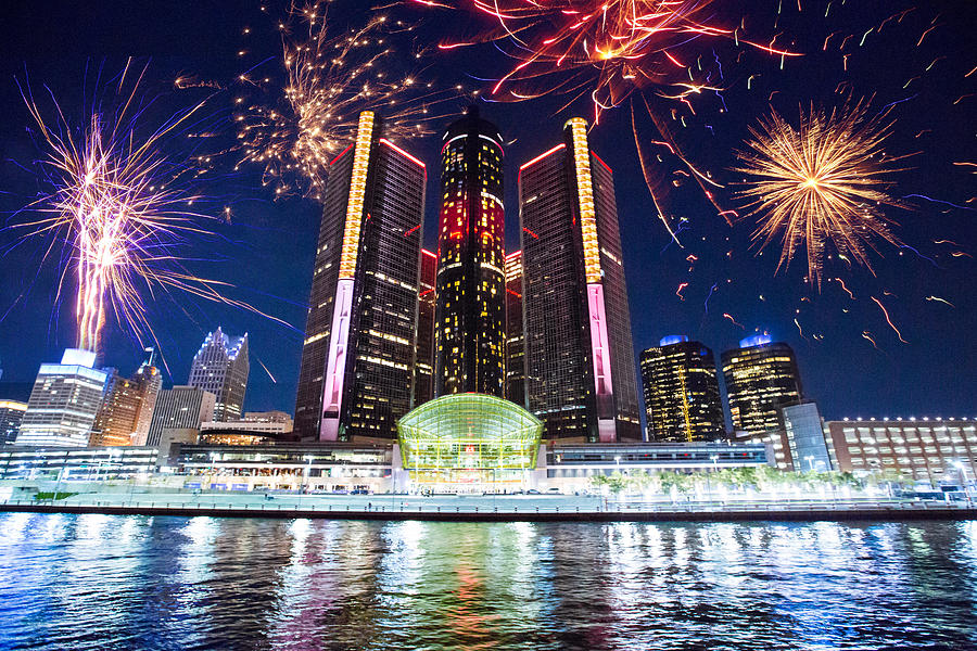 Detroit - Fireworks Photograph by Steven_Kriemadis
