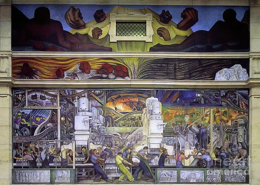 Diego Rivera Painting - Detroit Industry, North Wall #1 by Diego Rivera