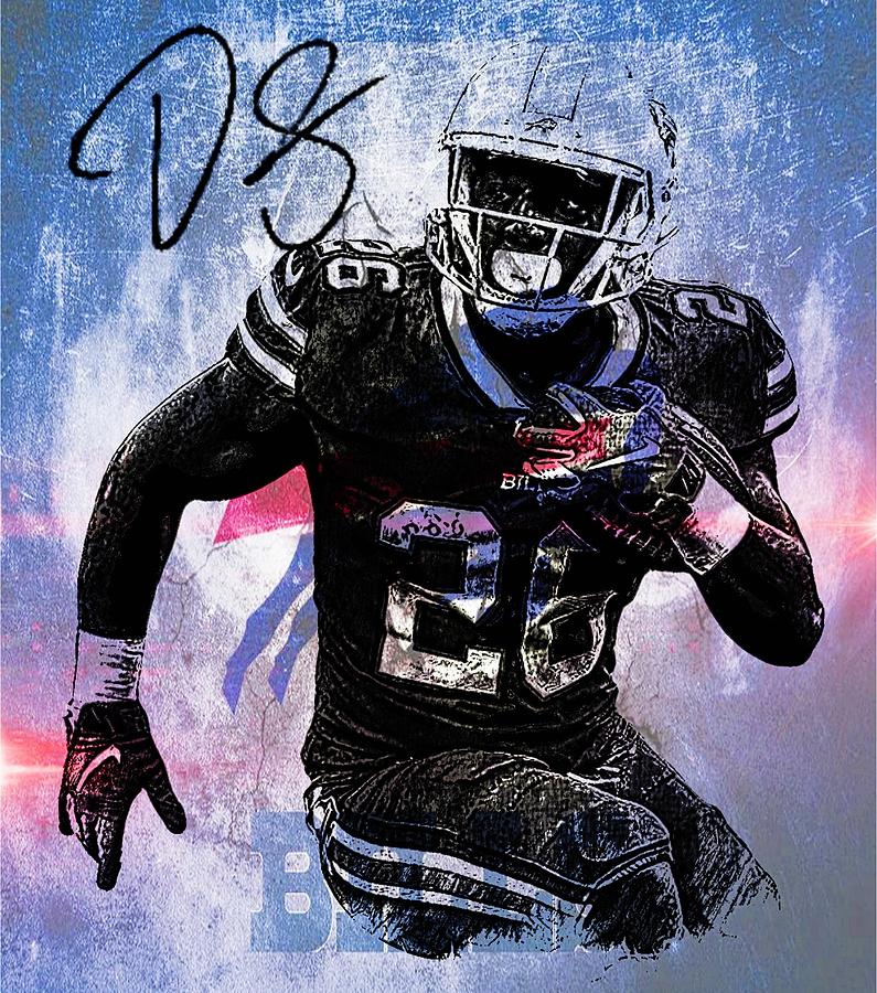 Devin Singletary Bills RB. Digital Art by Bob Smerecki - Pixels