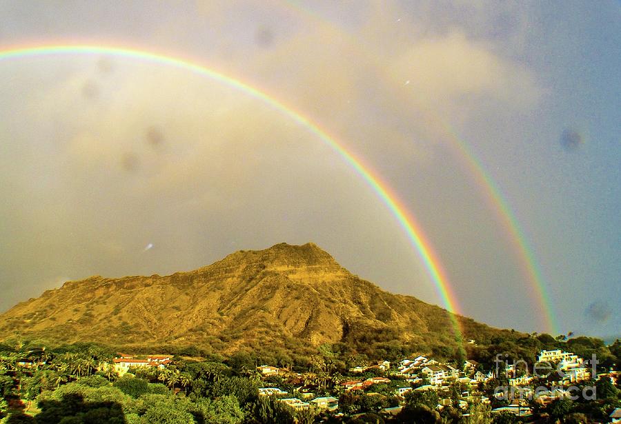 Honolulu Photograph - Raining @ Diamond Head Crater and Rainbows by D Davila