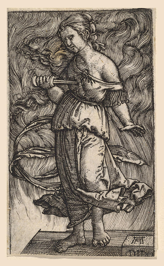 Dido Killing Herself #2 Drawing by Albrecht Altdorfer