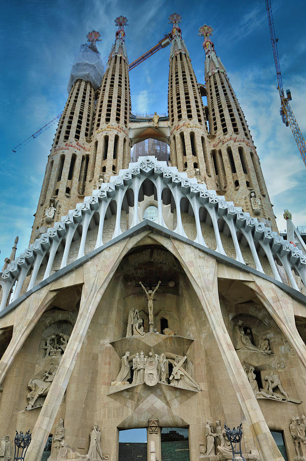 Barcelona Digital Art - Digital La Sagrada Familia Barcelona Spain  #1 by Chuck Kuhn