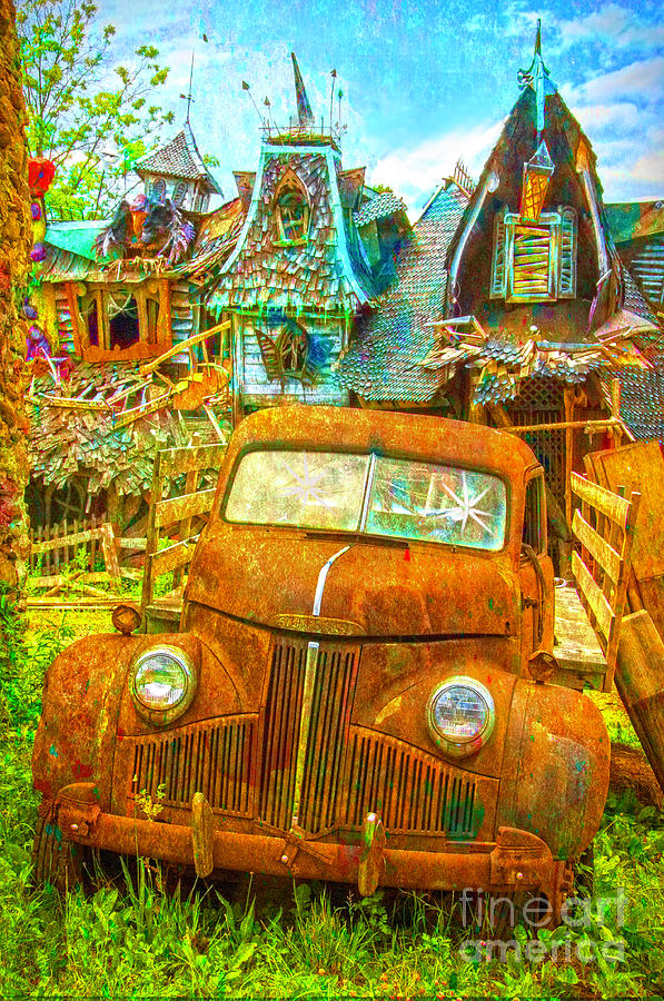 Dilapidated Funhouse and Rusty Truck Photograph by Sue Fenton - Fine ...