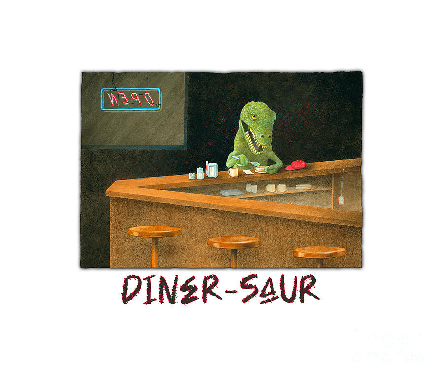 Dinosaur Painting - Diner-saur #1 by Will Bullas