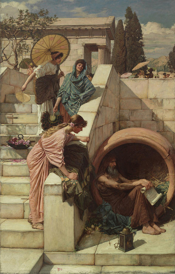John William Waterhouse Painting - Diogenes #1 by John William Waterhouse