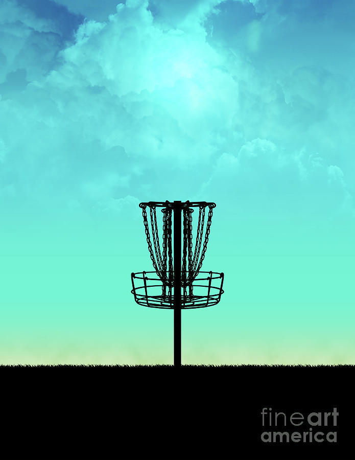 Disc Golf Basket Silhouette #1 Digital Art by Phil Perkins
