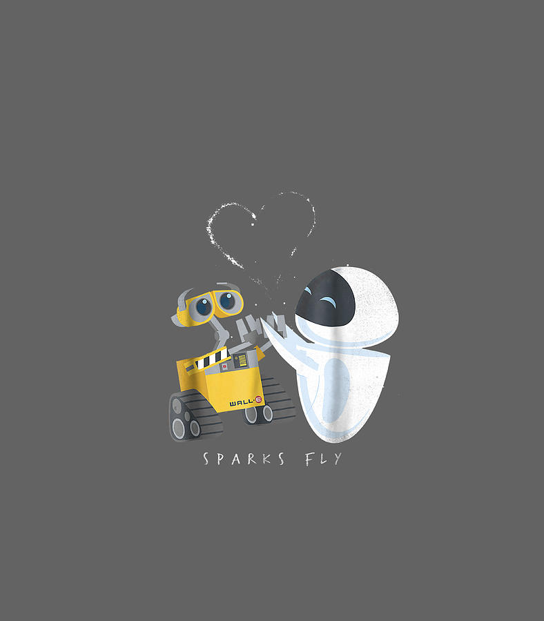 Disney Pixar WallE Eve Heart Sparks Fly Digital Art by Makaij Phoen ...