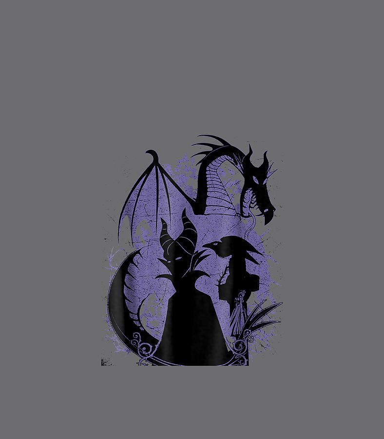 Maleficent Dragon Silhouette Original Art Print 