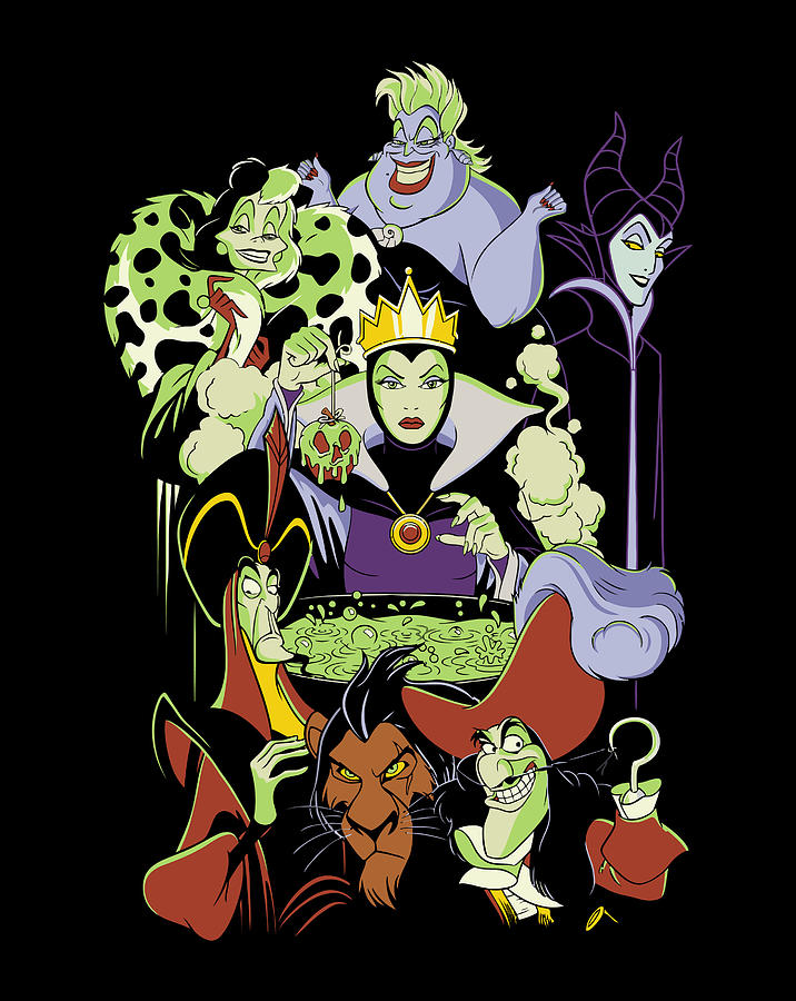 Disney Villains Cauldron Group Shot Digital Art by Sue Mei Koh