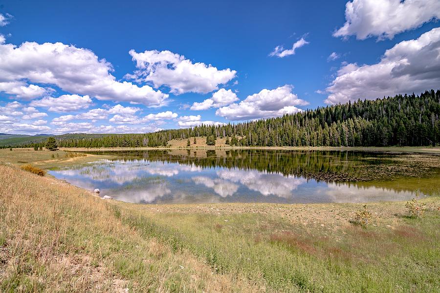 Divide Lake On Gallatin Road 191 In Wyoming On West Entrance To  #1 Photograph by Alex Grichenko