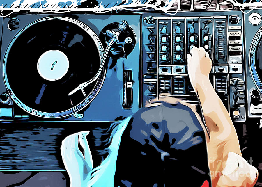 DJ music set #dj #1 Digital Art by Justyna Jaszke JBJart