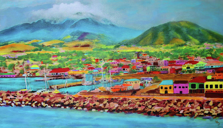 Docked in St Kitts Painting by Deborah Boyd
