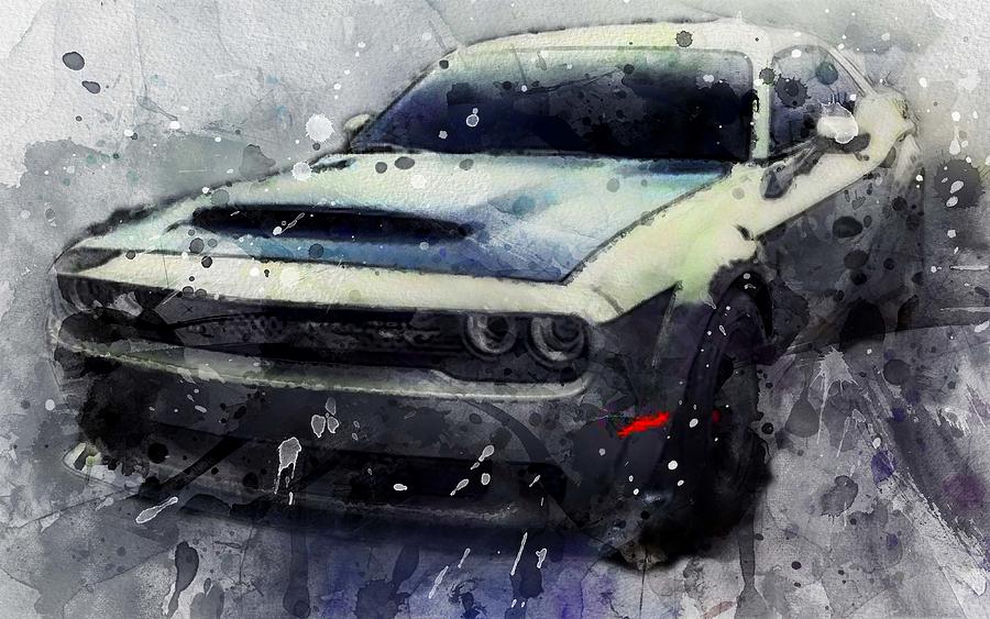 Dodge Challenger Srt Demon 2018 Exterior View Tuning Digital Art by ...