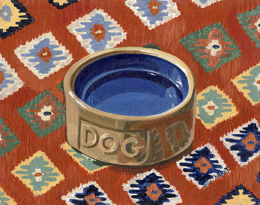 Dog bowl Painting by Jane Dunn Borresen
