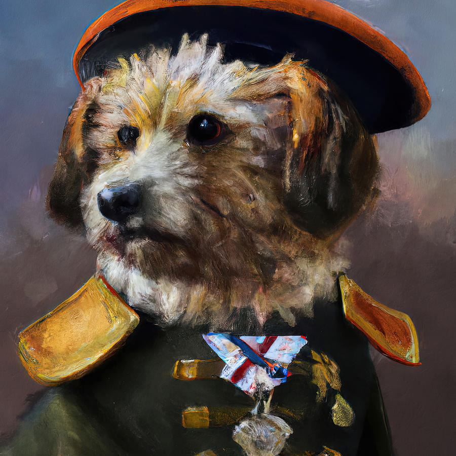 Dog of the Napoleonic Army, 02 #1 Painting by AM FineArtPrints