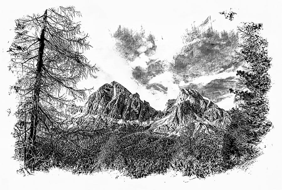 Dolomites Alps #2 Mixed Media by Bob Pardue