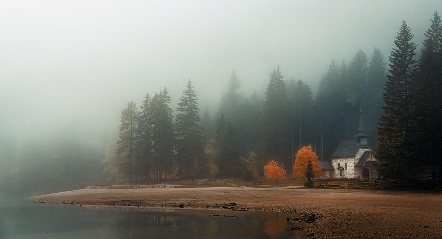 Dolomites fog lake #1 Photograph by Songquan Deng