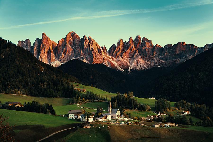 Dolomites village #1 Photograph by Songquan Deng