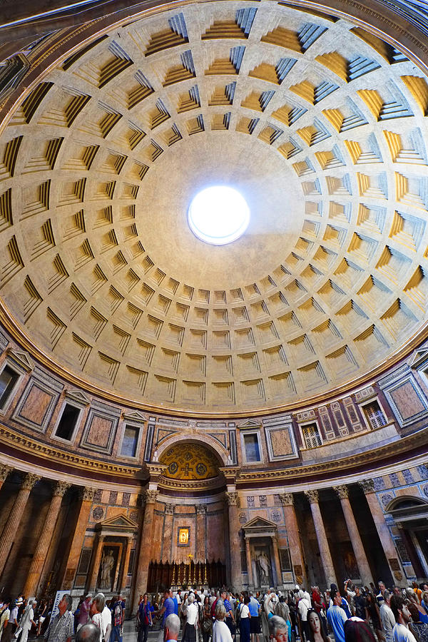 Dome ceiling, The Pantheon, Rome #1 Photograph by Dennis Macdonald