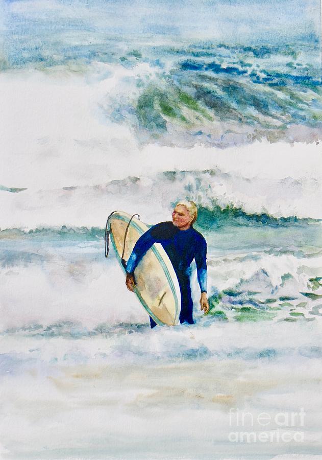 Ocean Painting - Done Surfing #1 by Karol Wyckoff