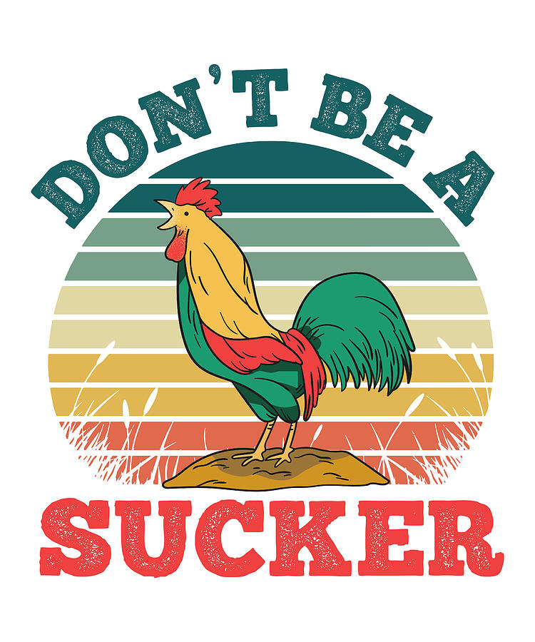 T-Shirt Featuring a Rooster Cock and a Sucker 