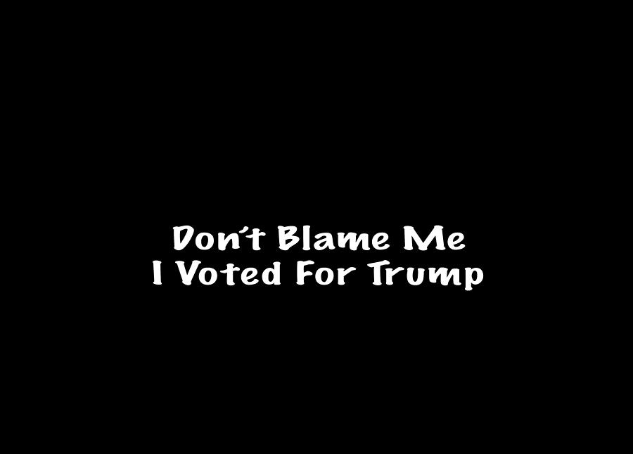 Dont Blame Me I Voted For Trump #1 Photograph by Mark Stout