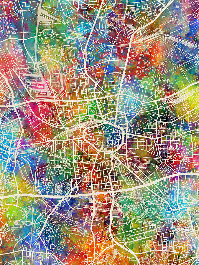 Dortmund Germany City Map #77 #1 Digital Art by Michael Tompsett