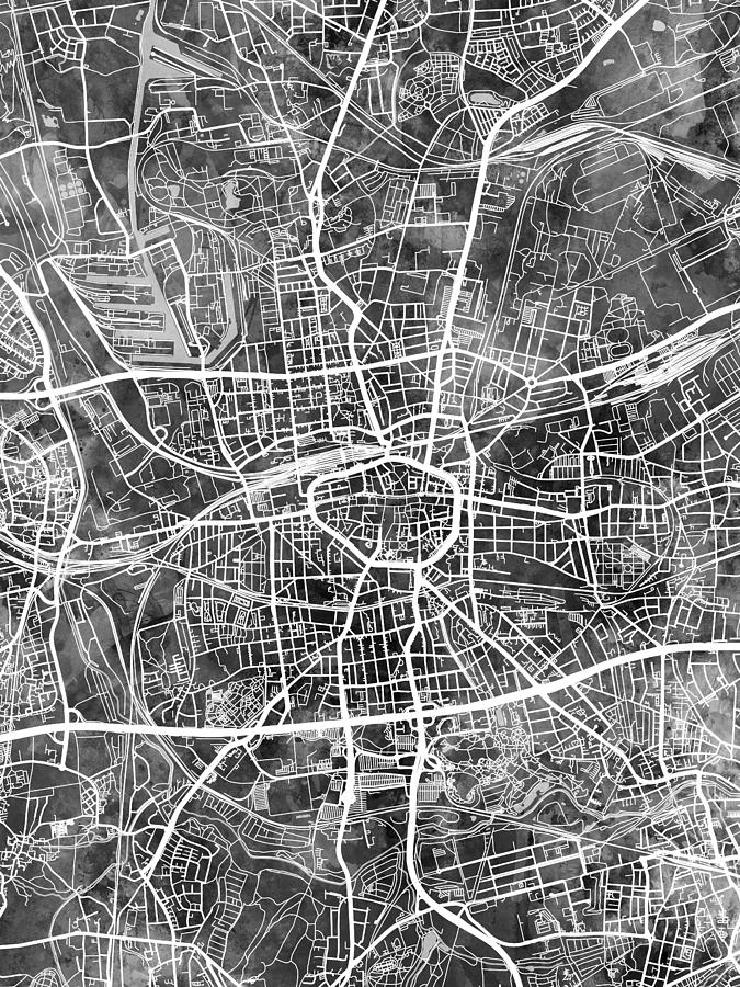 Dortmund Germany City Map #78 #1 Digital Art by Michael Tompsett