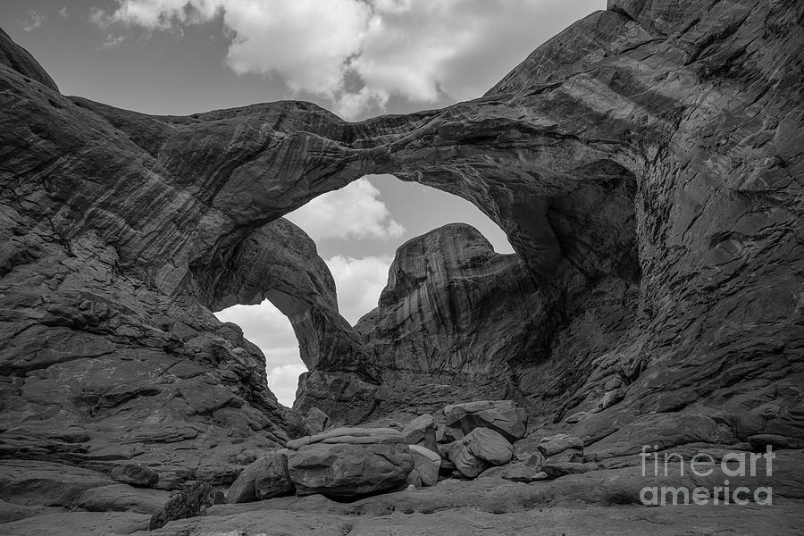 Double Arches BW #1 Photograph by Michael Ver Sprill
